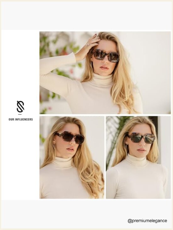 Trendy Square Polarized Sunglasses Retro Polygon Plastic Frame UV400 Protection main image 5